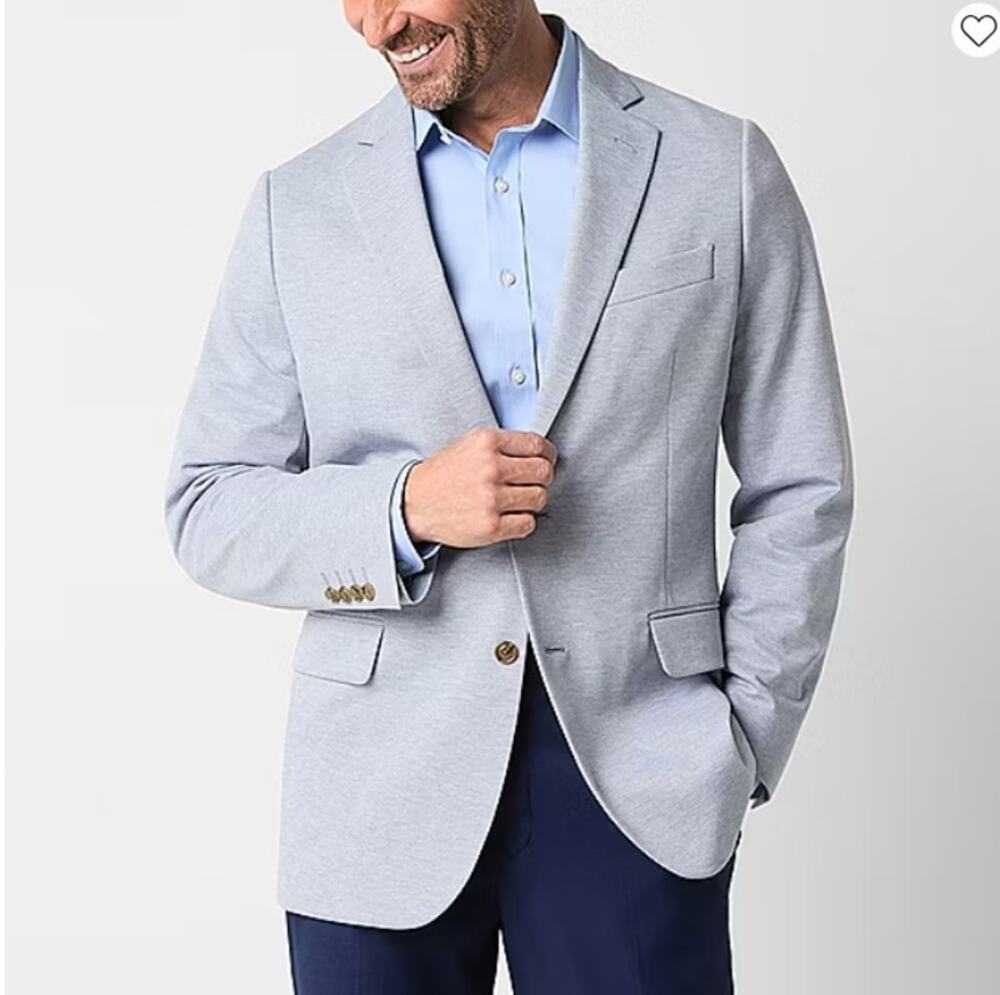 Stafford Mens Classic Fit Sport Coats Suit Light Blue Size 46 LNG